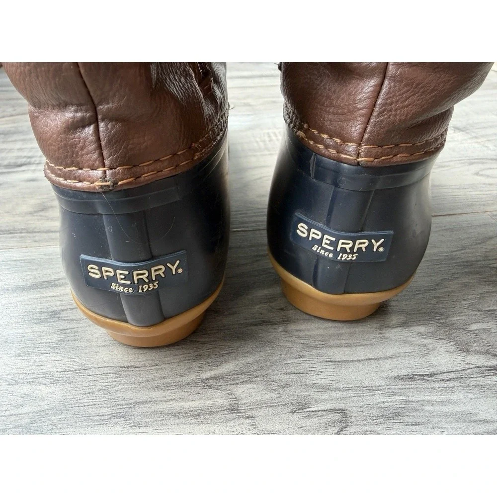 Sperry Saltwater Duck Boots Navy Girls Size‎ 4M Youth No Box Waterproof